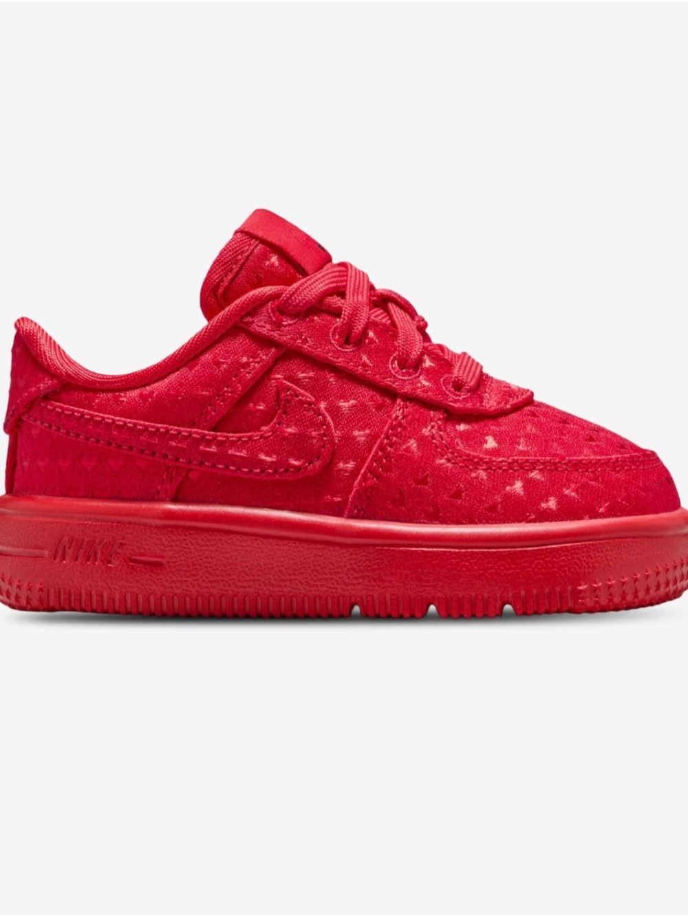 Nike Air Force 1 VDay Solid Red With Hearts - Picture 1 of 4